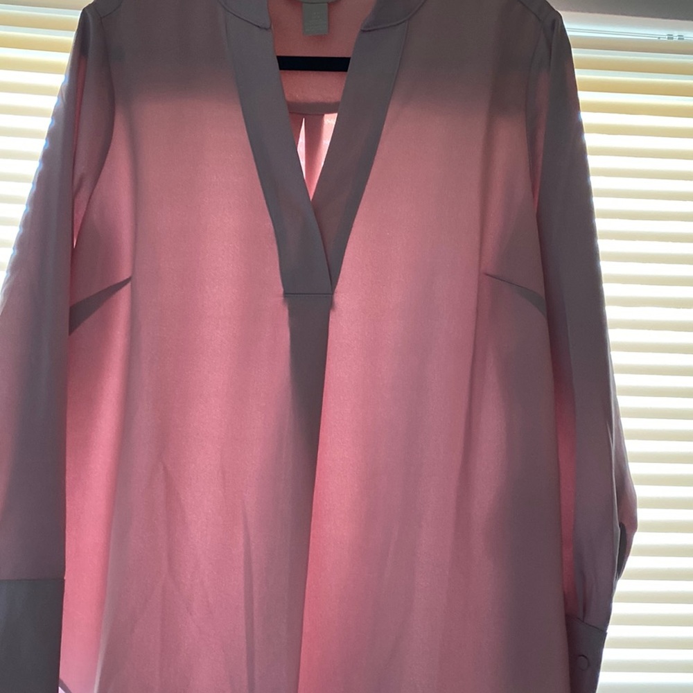 H&M blush pink silk shirt sz m
